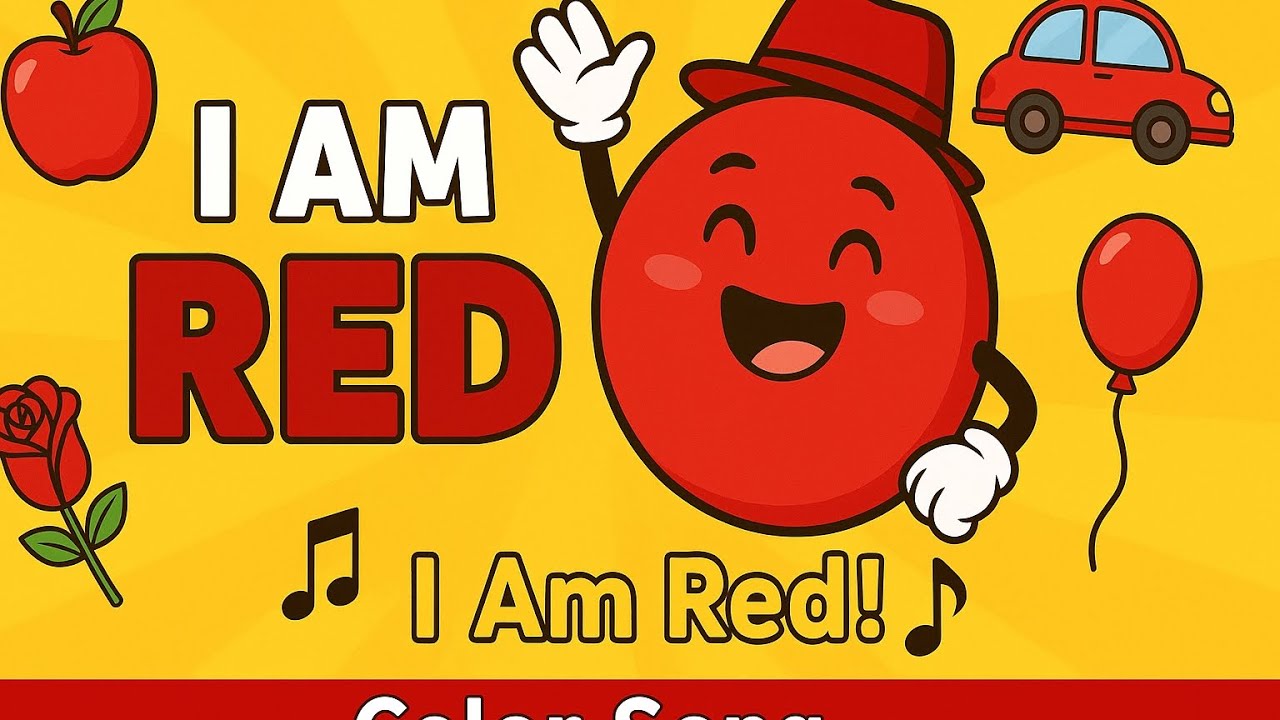 🎵 I Am Red! |Fun Color Song for Kids|Learn Red Color with Music#Educationalvideos #TinytalesCartoon
