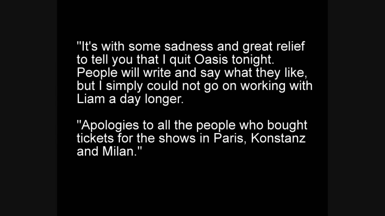 Noel Gallagher Leaves Oasis