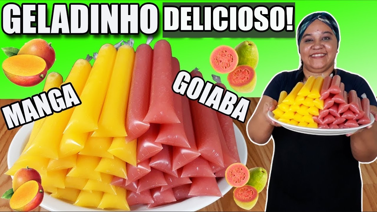 Geladinho BASE DE ÁGUA Cremoso (SEM LEITE) 2 SABORES da Fruta FAÇA E VENDA a 1REAL!