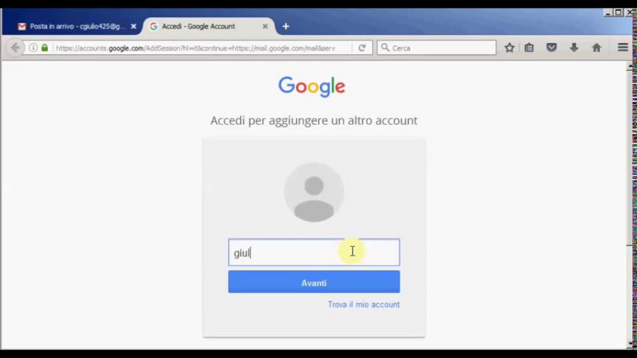 come aggiungere un account a google