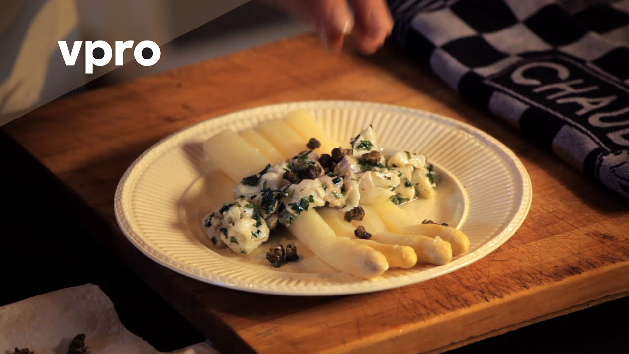Recept Asperges met ceviche van skrei uit Koken met Van Boven