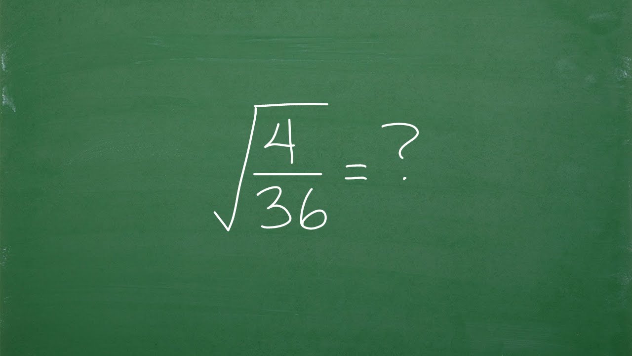 Square root of 4/36 = ? do you know the rules for square roots?