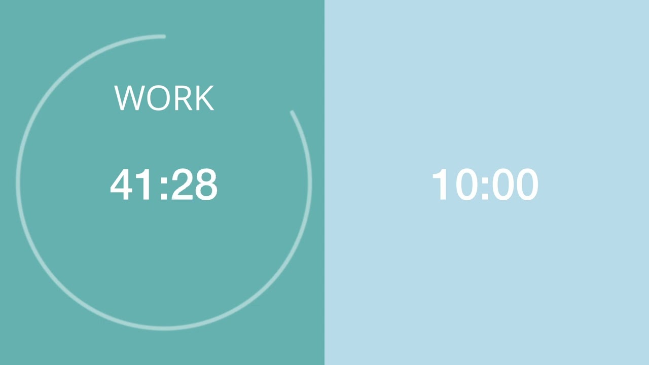 Pomodoro Timer 50/10 – 50 Minutes Focus, 10 Minutes Break (4 Cycles)
