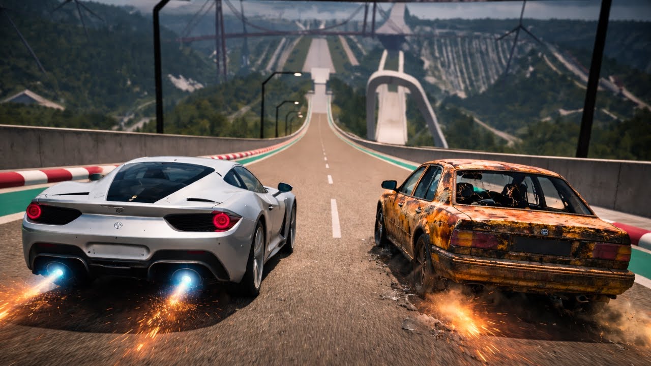 Luxusauto VS Schrottkarre - wer springt weiter in BeamNG?!😱