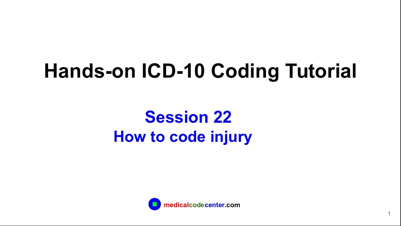 Hands-on ICD-10 Tutorial Session 22 : How to Code Injury