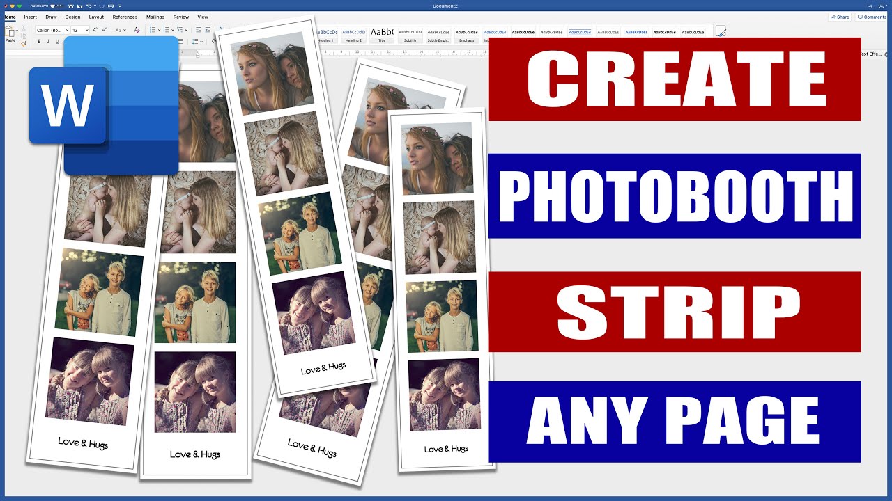 Create a Photobooth Strip in Word | Microsoft Word Tutorials