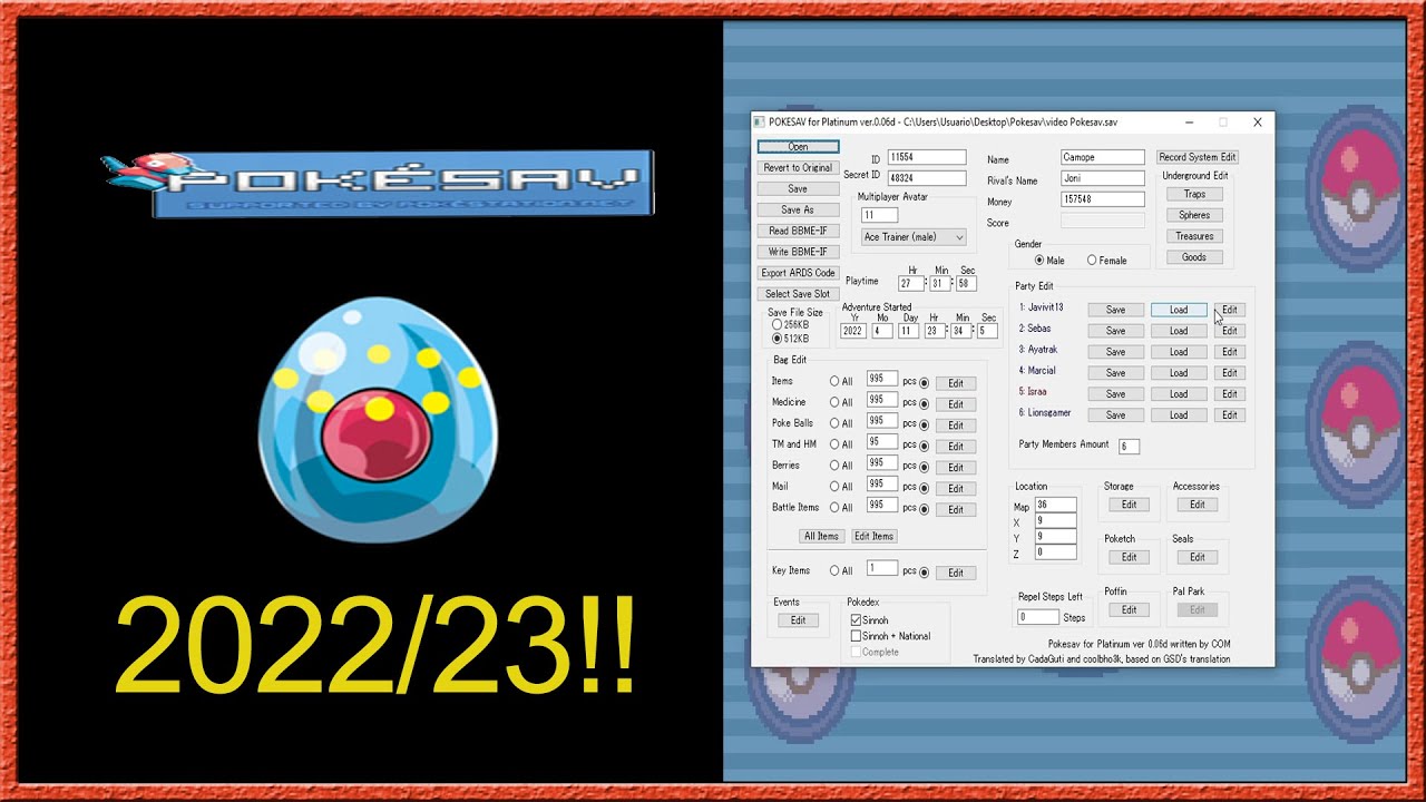 Como descargar y utilizar Pokesav en 2022!!(Pok&eacute;mon Platino,BW, HGSS) #guia #tutorial