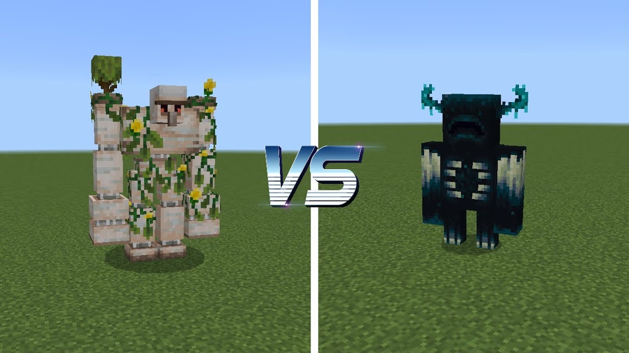 Mutant Iron Golem vs Warden in Minecraft PE