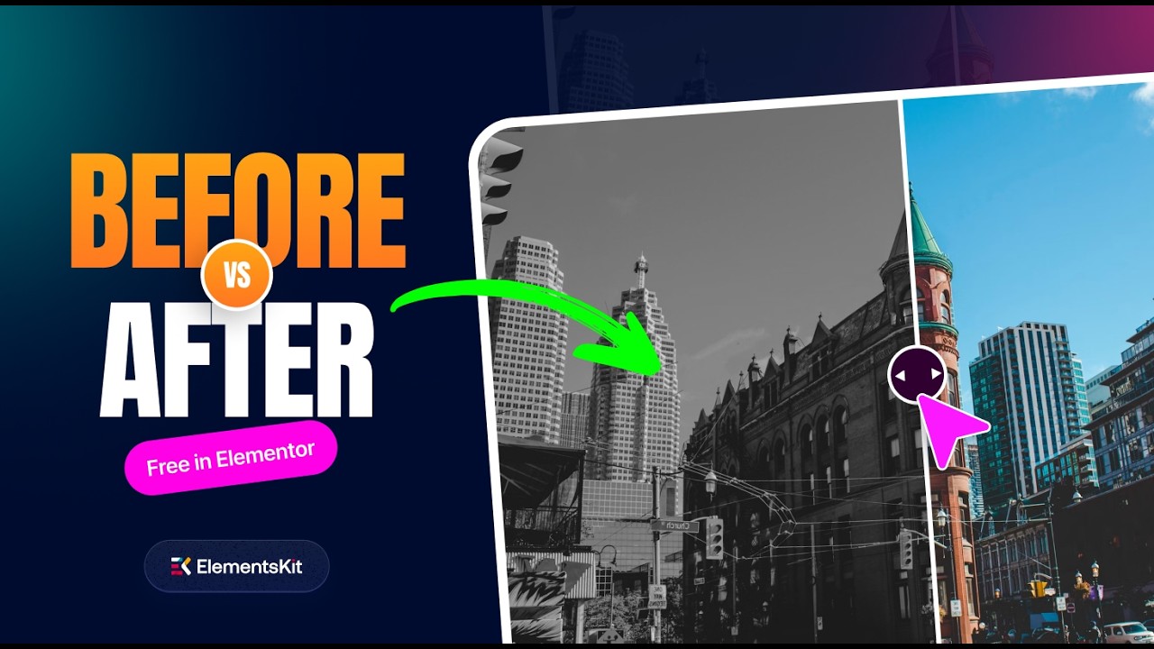 Image Comparison Widget in Elementor | ElementsKit Tutorial