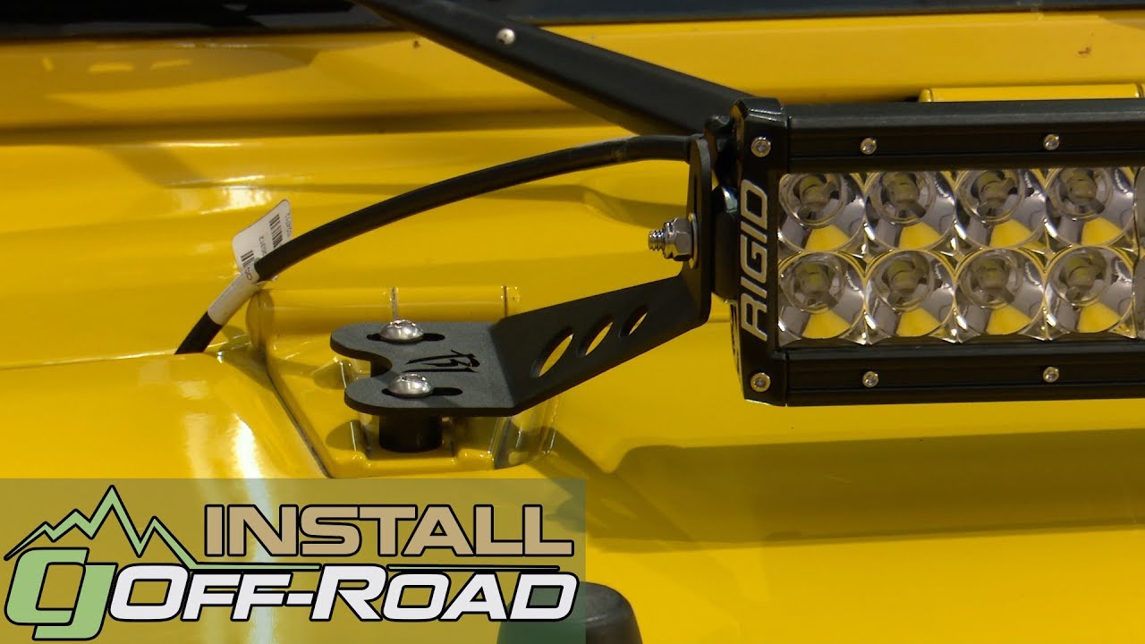 Jeep Wrangler JK Rigid Industries Hood Mount Kit For 20