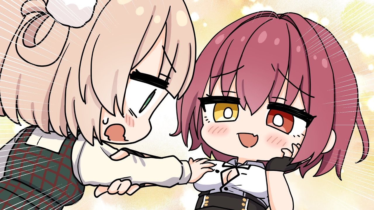 Marine suddenly makes Ui grab her chest【Hololive AnimatedClip/Eng sub】【Shigure Ui/Houshou Marine】