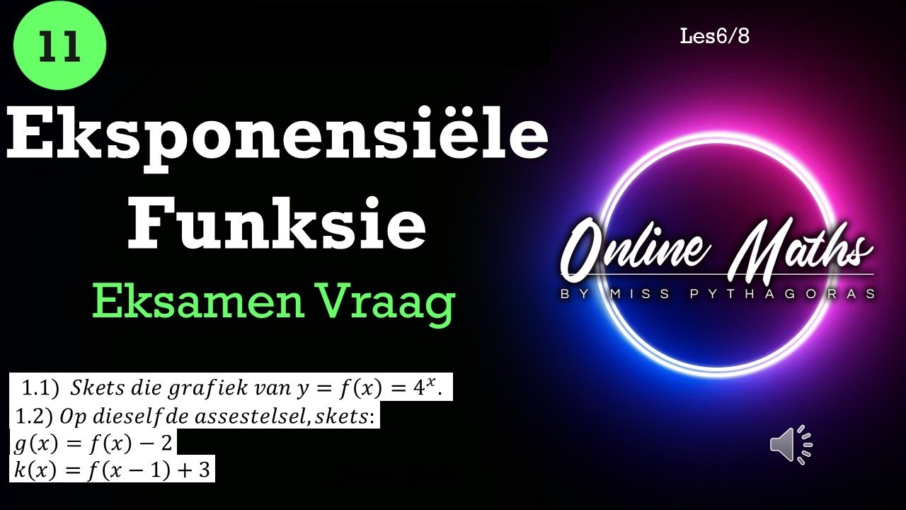 Funksies Eksponensiele Funksie Graad11: L6 Eksamen Vrae 1 Wiskunde