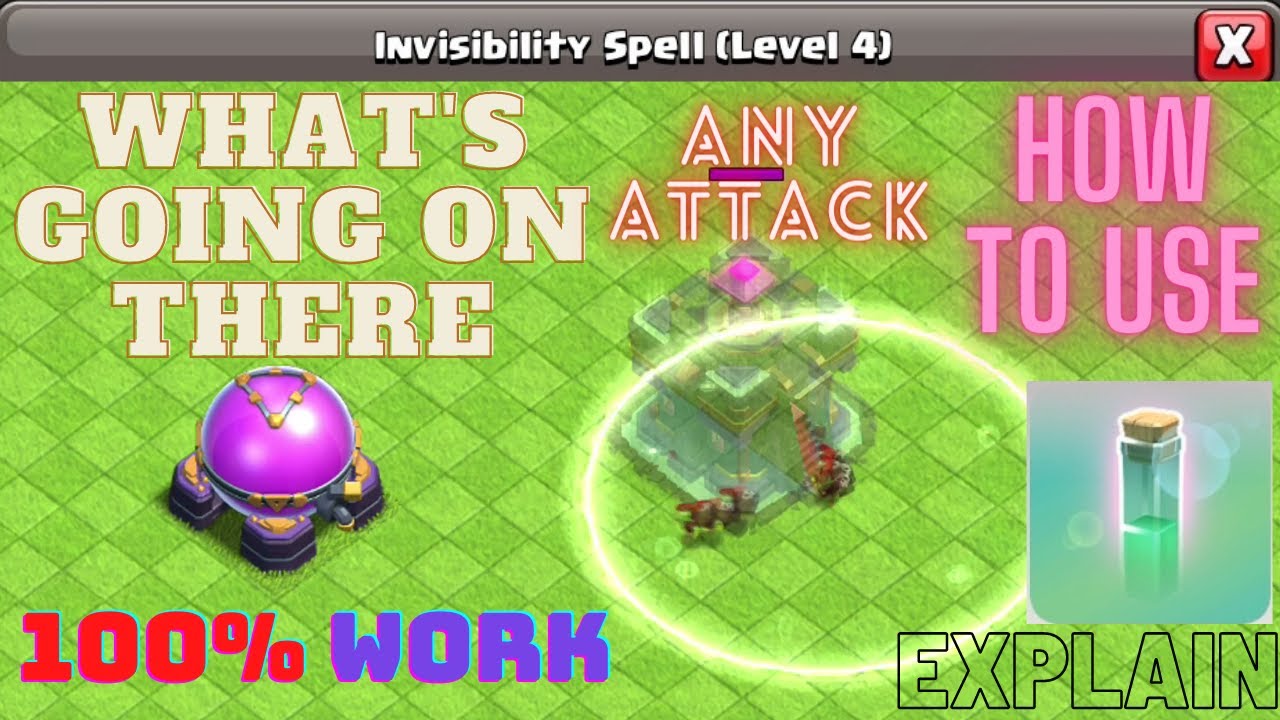 How to use Invisible Spell in Clash of Clans | any attack Invisible Spell strategy in coc