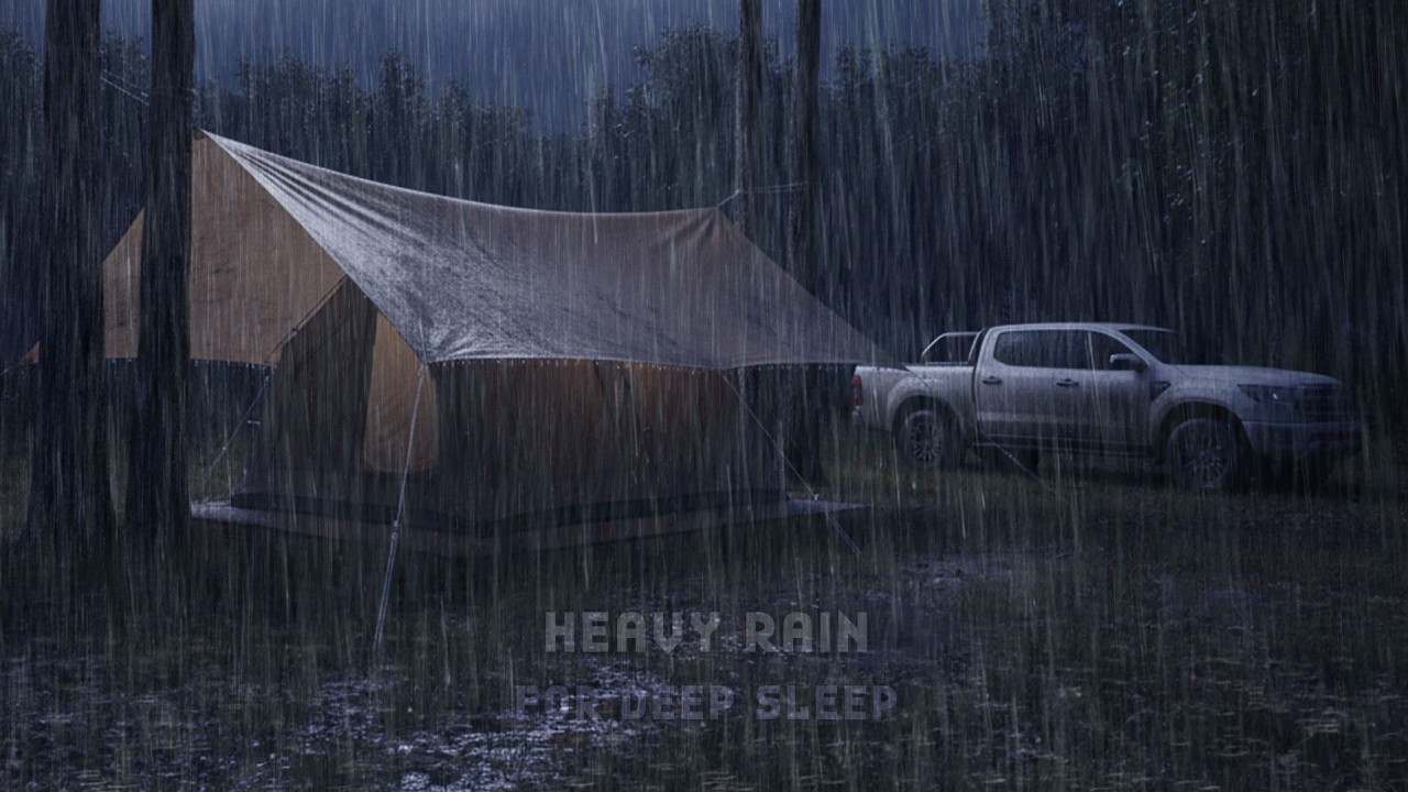 Drift Off in Minutes 😴🌧️⚡ | Heavy Rain & Thunder in Forest Tent with Double Cabin