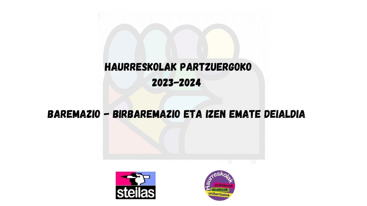 2023/2024 Haurreskolak Partzuegoko baremazio eta izen ematea.