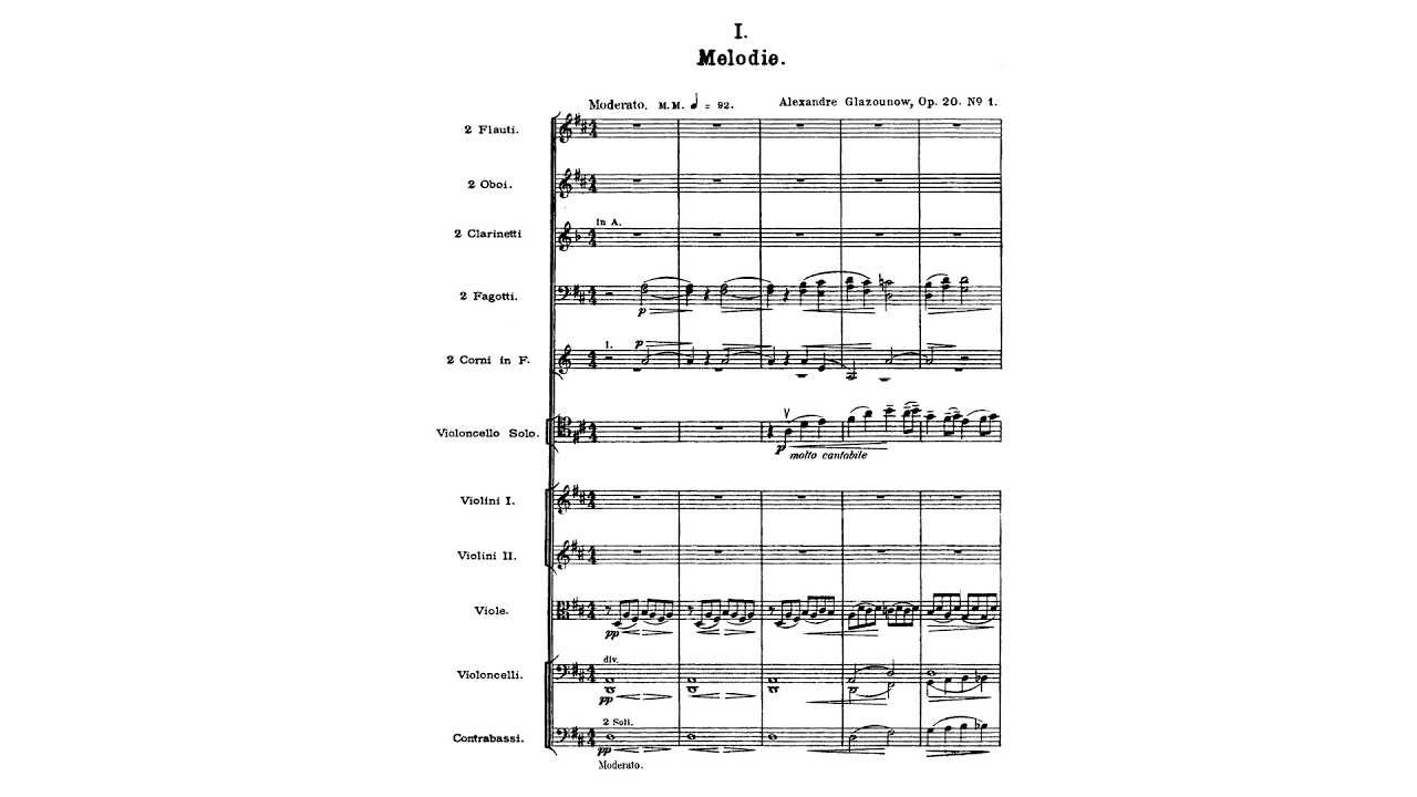 Glazunov: 2 Pieces for Violoncello and Orchestra, Op. 20 (with Score)