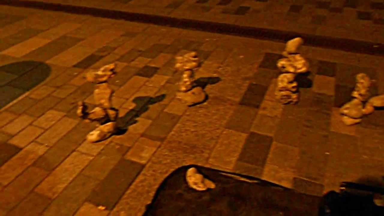 ROCK BALANCING AT NIGHT NEW ROAD BRIGHTON