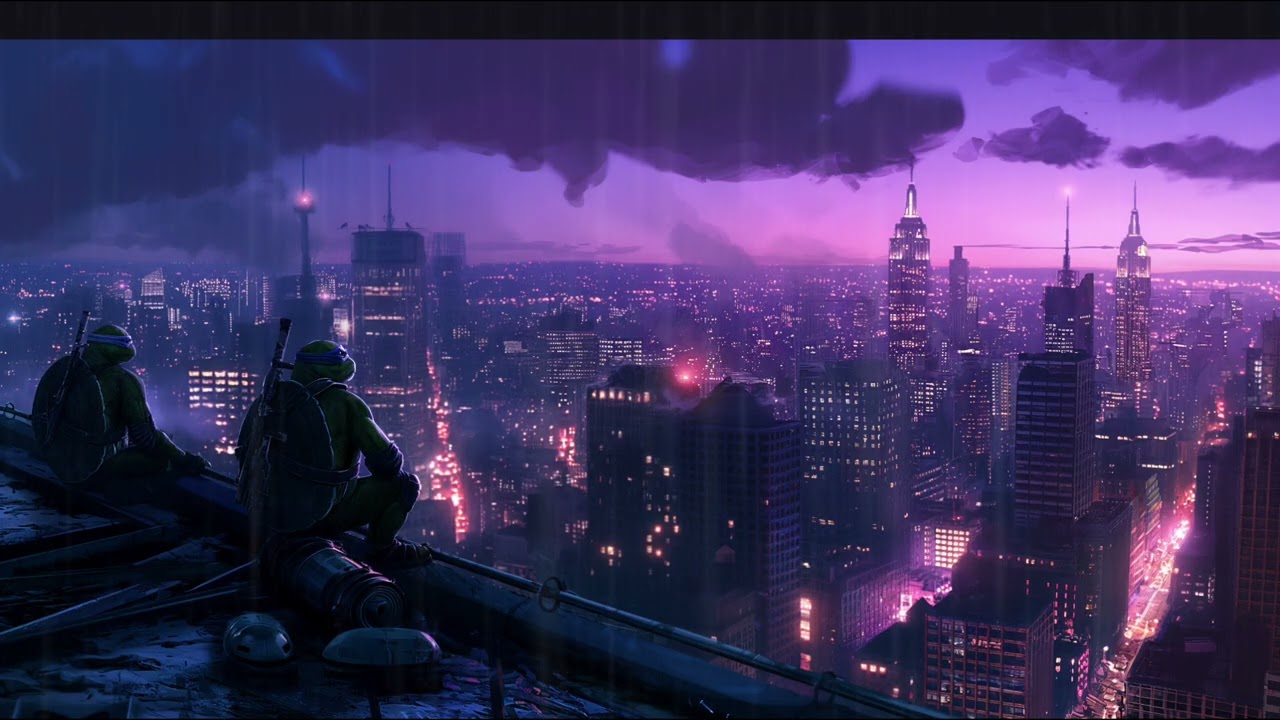 Rainy Rooftop LoFi 🐢 NO ADS | NYC Night Study Mix