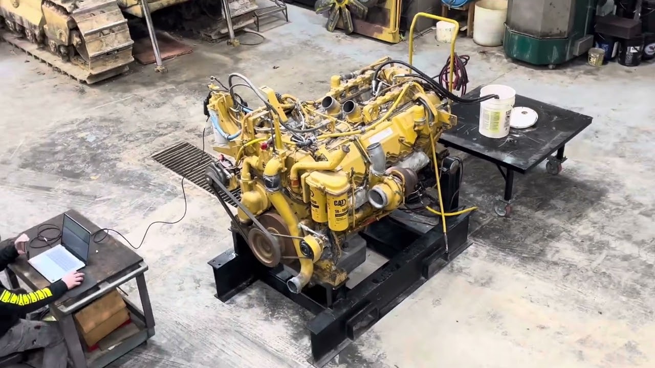 Testing pressures on this Cat C27 engine out of a D10T after main/rod bearing install.