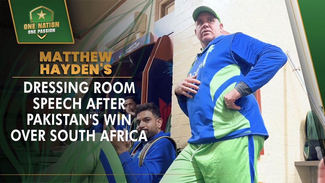 🔊🔛 Matthew Hayden's Dressing Room Speech After Pakistan's Win over South Africa | PCB | MA2T
