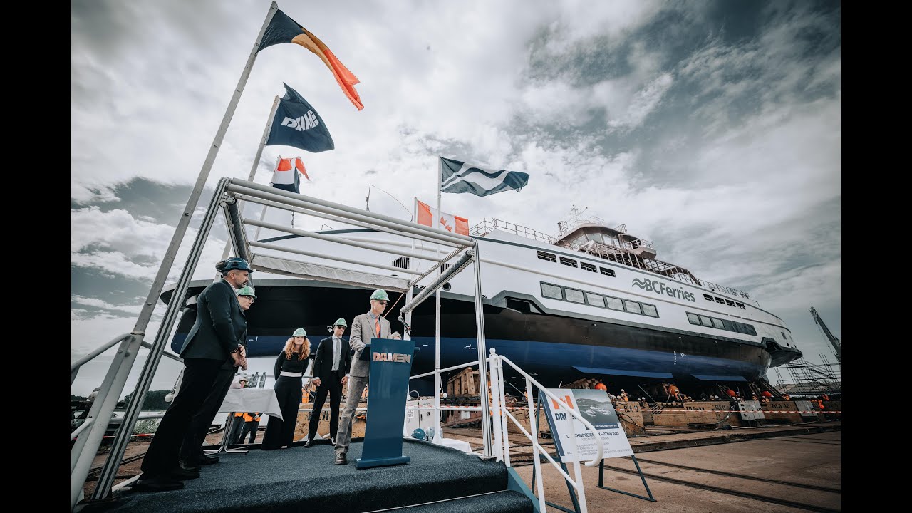 BC Ferries launches seventh Island Class vessel at Damen Shipyards