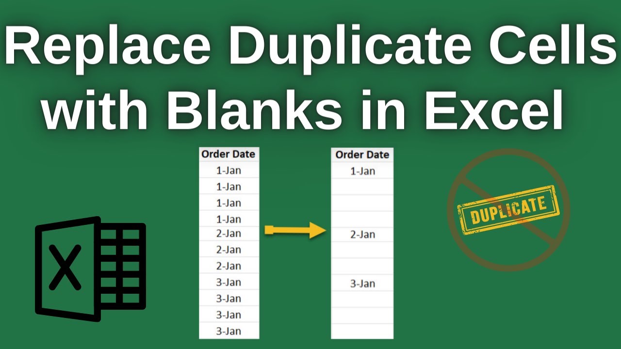 How to Replace Duplicate Values with Blanks in MS Excel