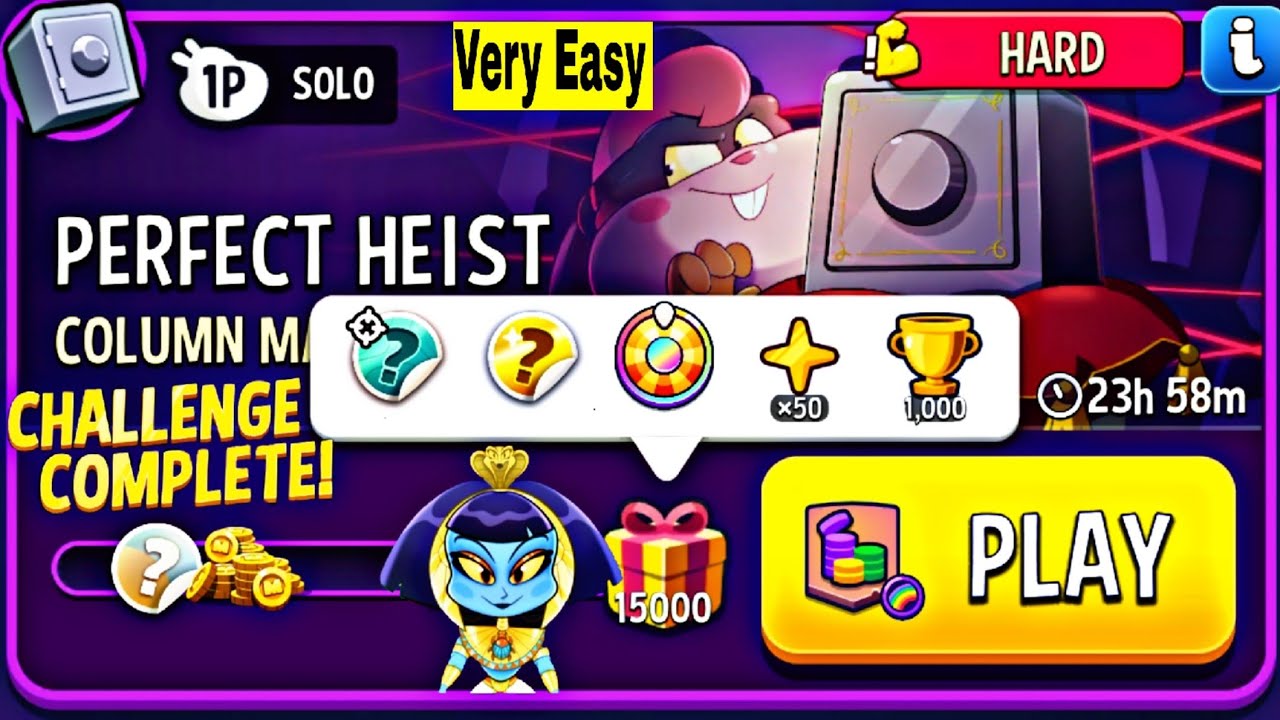 Very Easy Solo ( Column Mania Rainbow ) Perfect Heist Solo Challenge | Match Masters