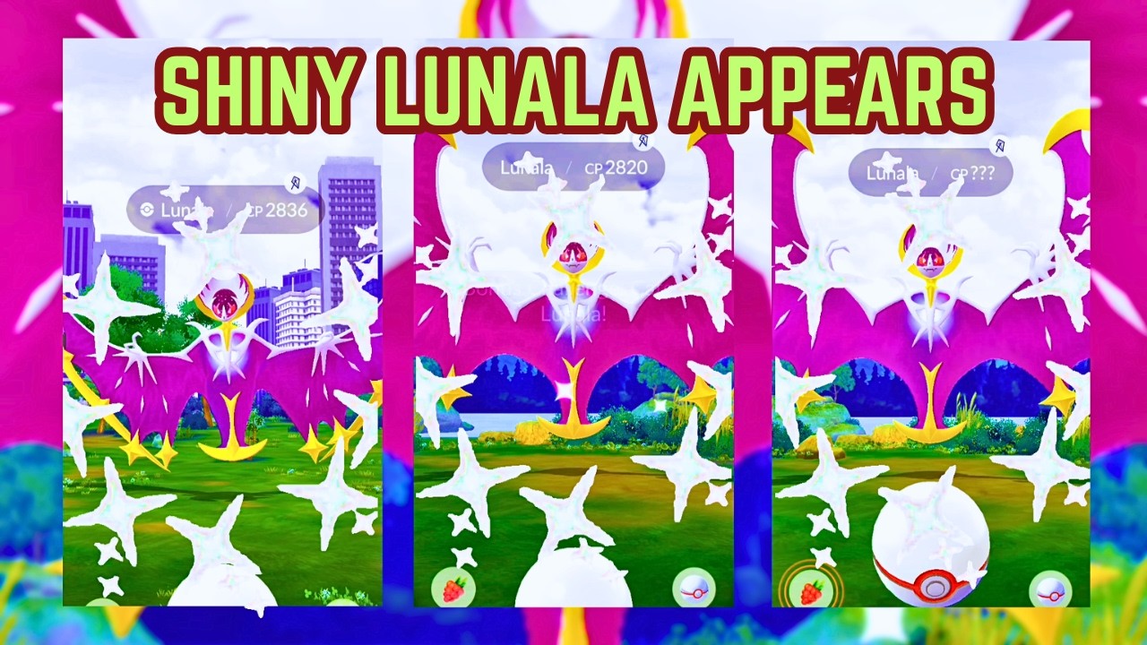 Shiny Lunala Raid in Pok&eacute;mon GO! Epic Legendary Catch! #pokemongo