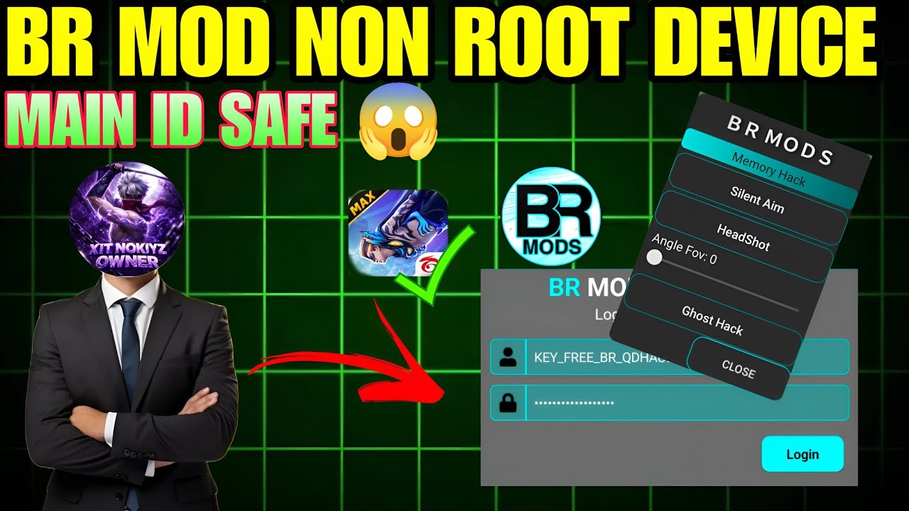 BR MOD CREAK ANTIBAN MAIN ID SAFE😱 FF HACK || FF FFMAX HACK DEVELOPER XIT NOKIYA 🤯🤯