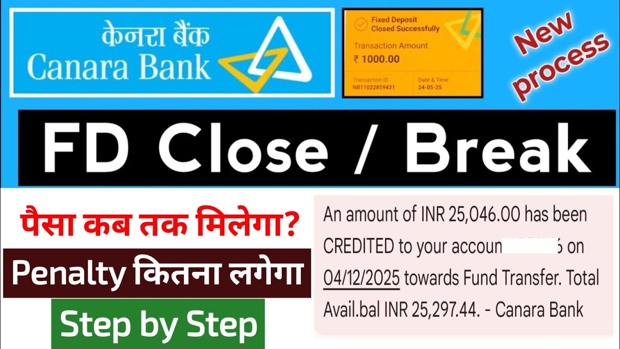 canara bank fd close online | how to close fd in canara bank online | how to break fd in canara bank