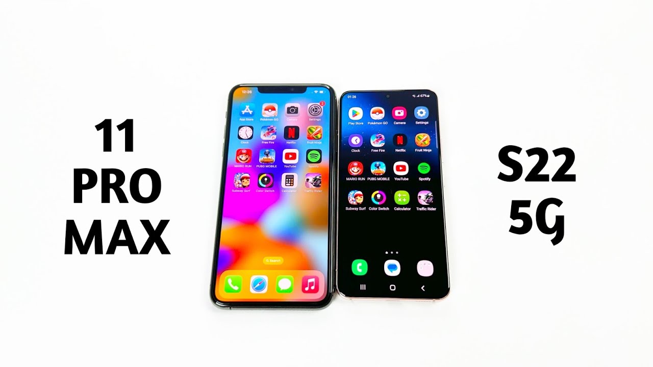 SAMSUNG S22 vs iPhone 11 Pro Max - Speed Test
