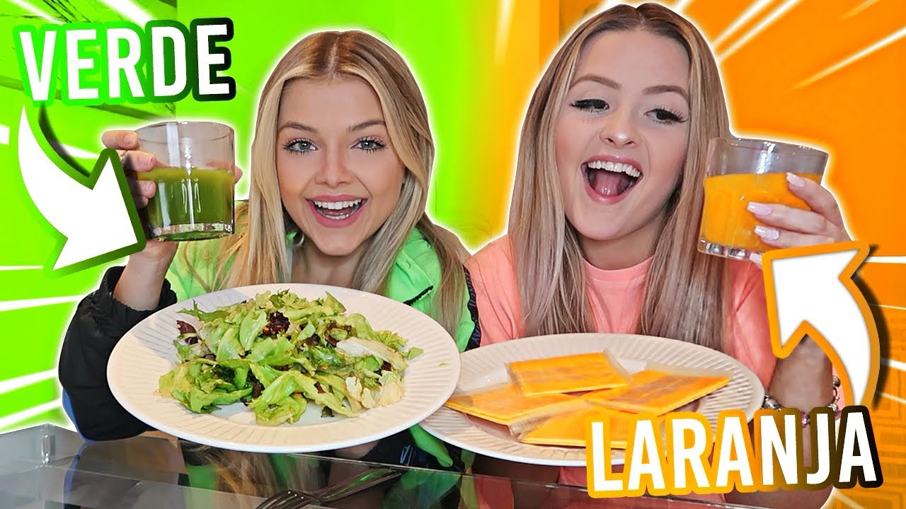 24 HORAS COMENDO SÓ COMIDA VERDE vs LARANJA (ft. Morgana Santana)