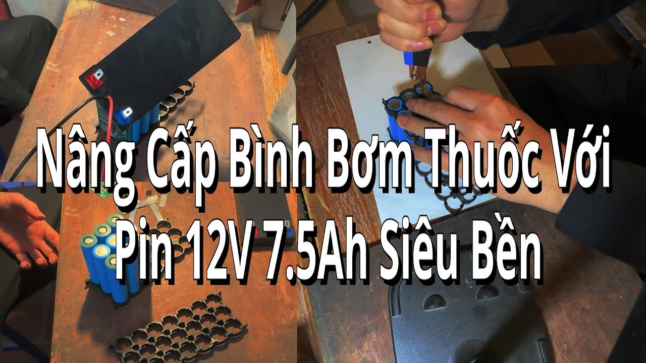 Đóng Pin 12V 7.5Ah Cho Bình Bơm Thuốc Sâu – Nhẹ, Bền, Lâu Hết Pin