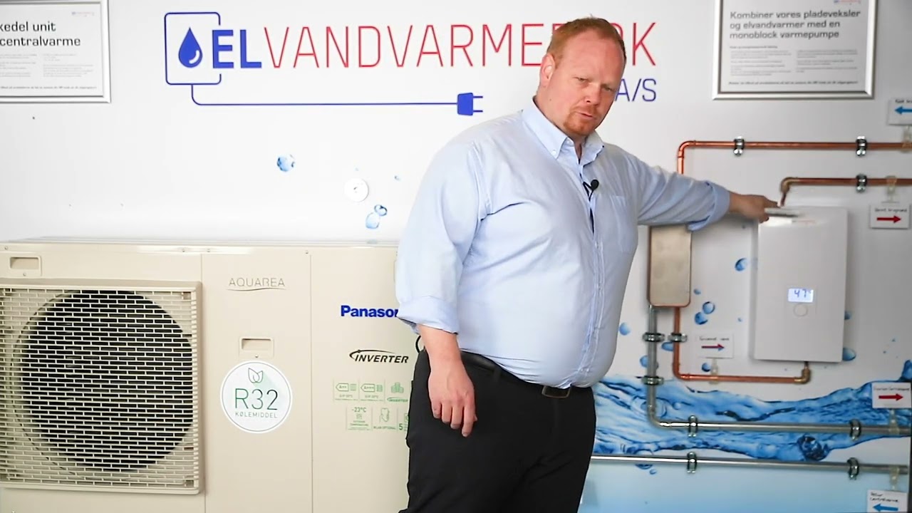 Vores Koncept l&oslash;sning med Monoblock varmepumpe + pladeveksler + elgennemstr&oslash;msvandvarmer