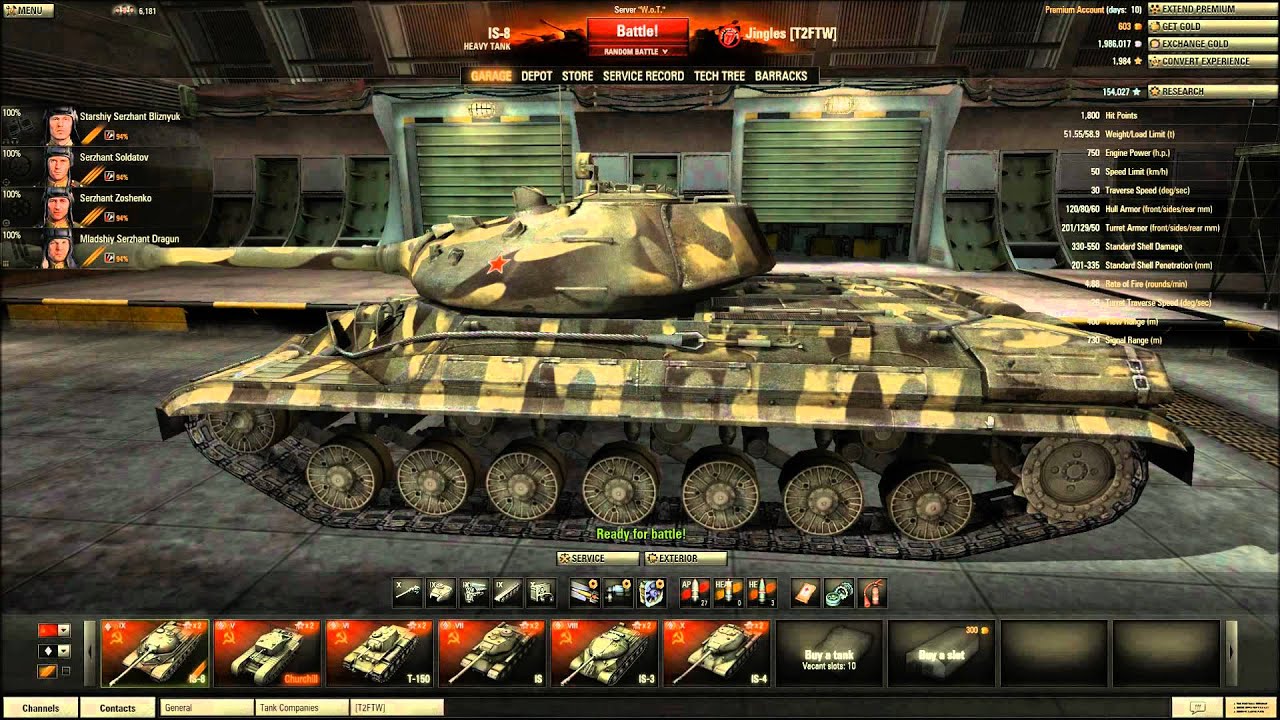 World of Tanks - IS-8 Tier 9 Heavy Tank - Medium Tank With a Heavy Tank Gun.