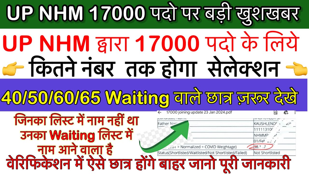 UP NHM 17000 Joining Letter Update,UP NHM 17000 Waiting List,nhm 17000 Offer Letter,up nhm Latest