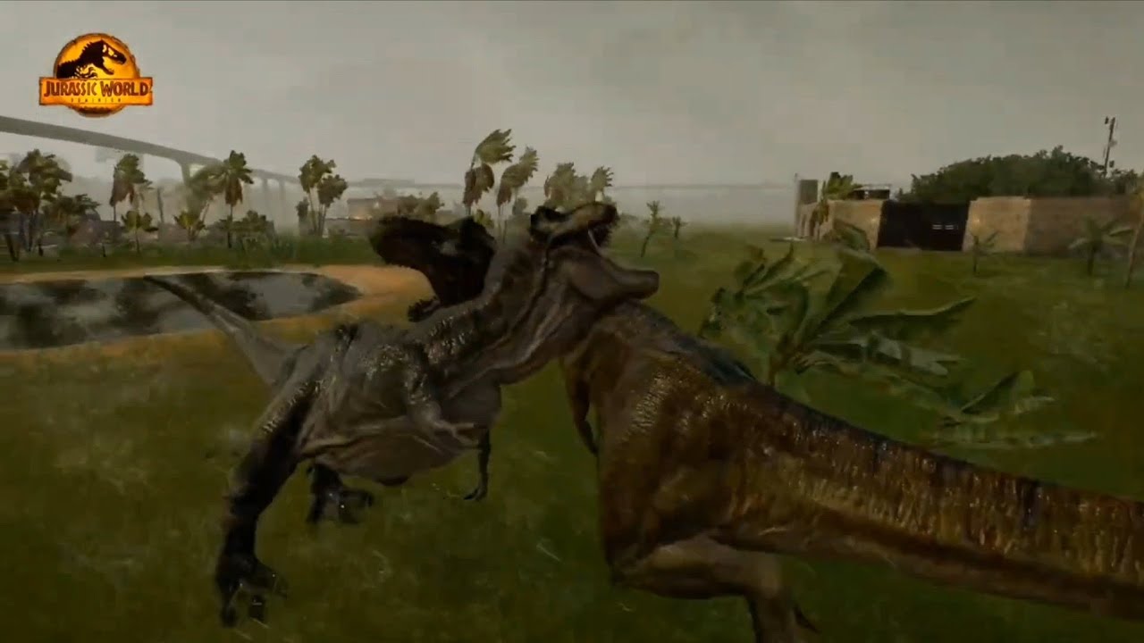 T-Rex fights against T-Rex in storm| Jurassic World Evolution 2