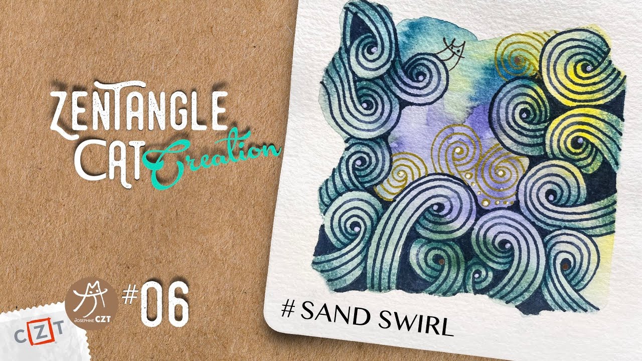 【創作系】Sand swirl沙漩渦 No.06 ❝跟畫版❞ ▶︎ Zentangle 禪繞畫