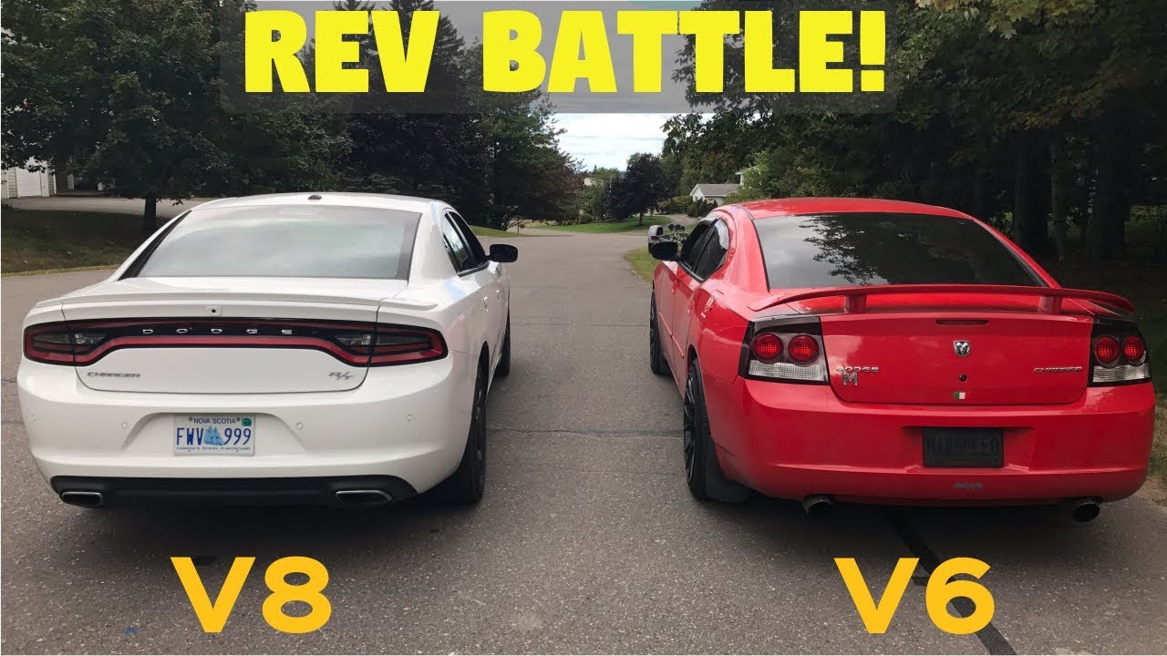 Dodge Charger Rev Battle! - 2017 R/T Stock vs. 2009 SXT Modded (V6 vs. V8)