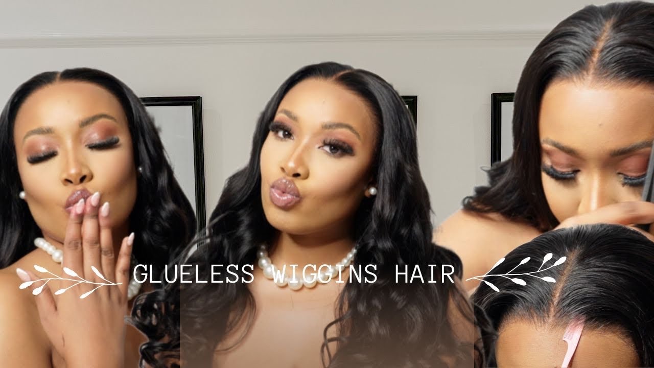 NEW! COMPLETLEY GLUELESS WIG FOR BEGINNERS, Zero ADHESIVE NO SPRAY/GEL FT @wigginshair3902