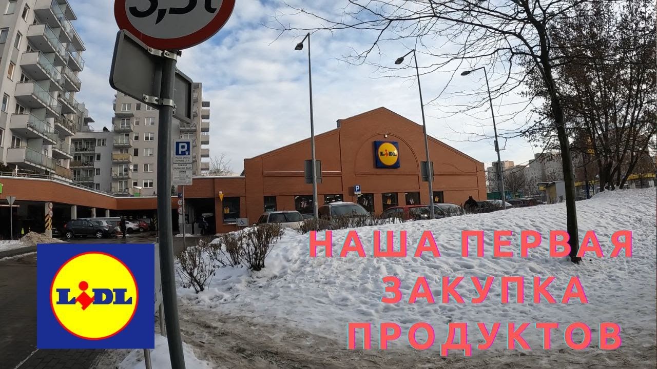 Lidl Warszawa. Первая закупка продуктов в Варшаве, Польша. Обменяли деньги. Оформились
