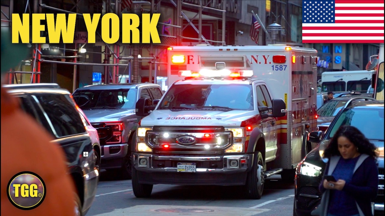 Stuck In Traffic!! 😤 [New York City] Ambulances Lights & Siren Collection!