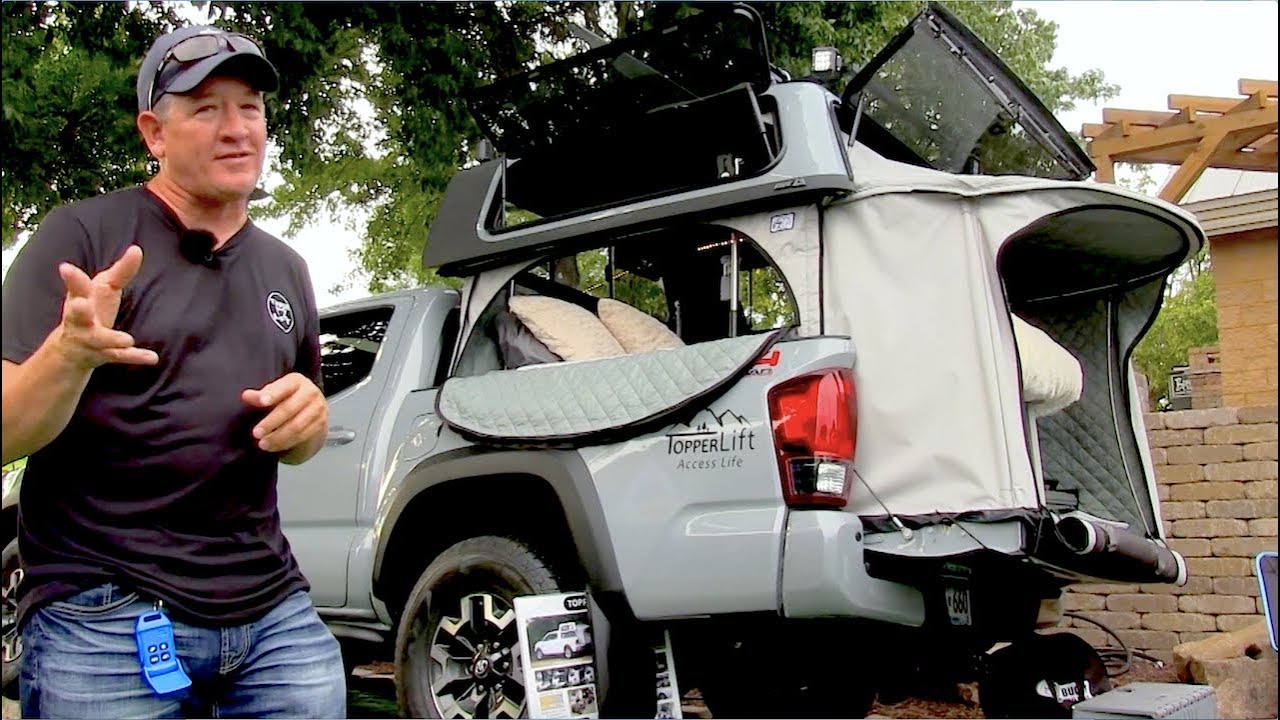Toyota Tacoma | TopperLift Weekender Camper Package | Truck Bed Camper Tent | Power Raising Topper