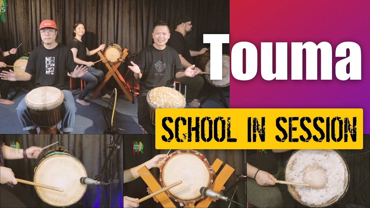 How to play Touma - Fanka version with performance (School in Session - Djembe Dunun Demo)