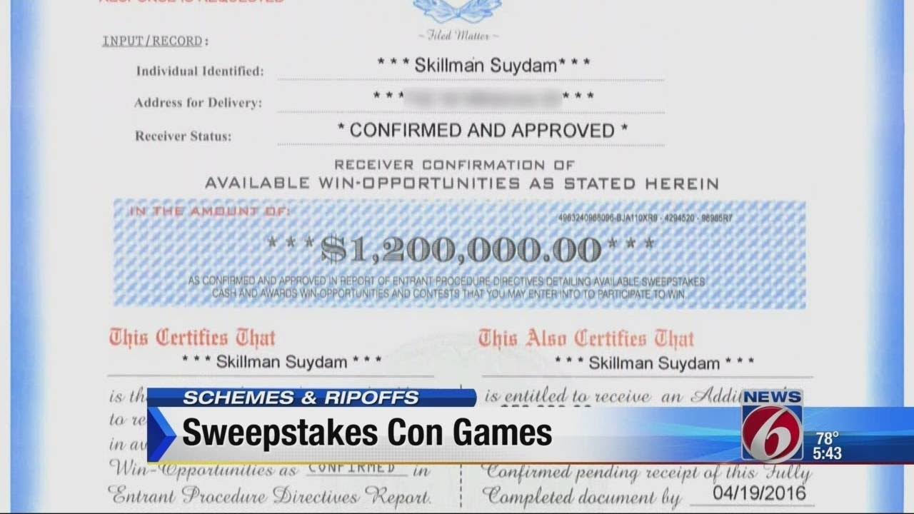 Schemes & Ripoffs: Sweepstakes con games