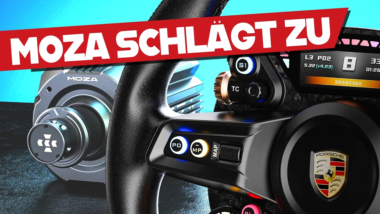 MOZA Neuheiten der GAMESCOM: 25 Nm Power und neue Porsche Wheels!