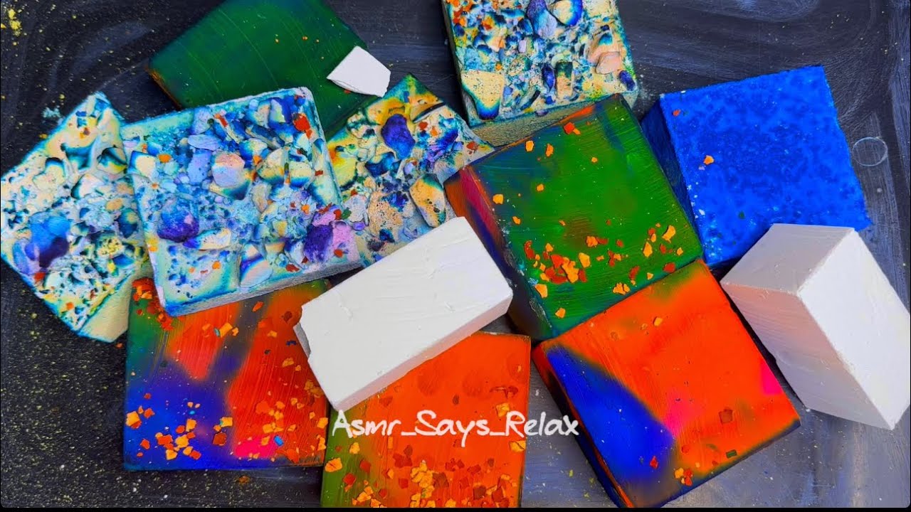 ASMR | Pebbly Soft and Fluffy Reforms | Vibrant Dyed Gym Chalk
