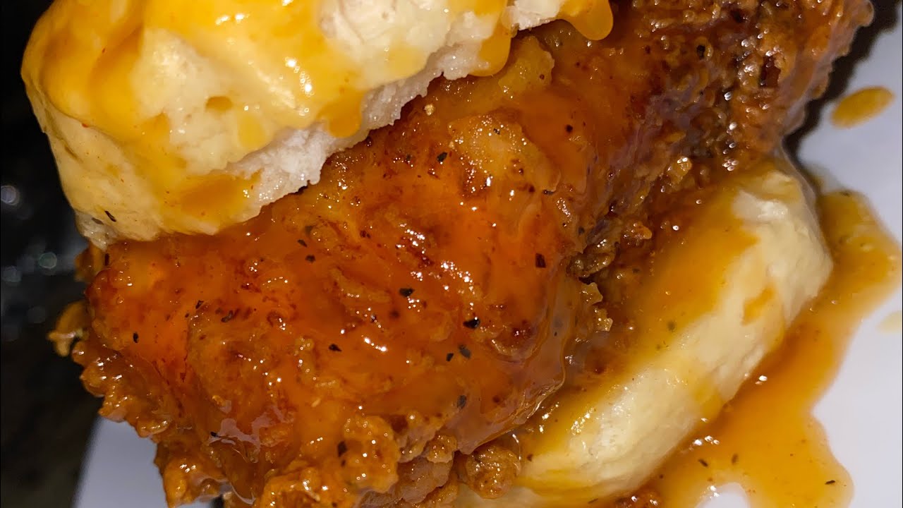 Hot Honey Chicken Biscuit Sandwich | How To Make The Best Chicken Sandwich Ever by Chef Bae |
