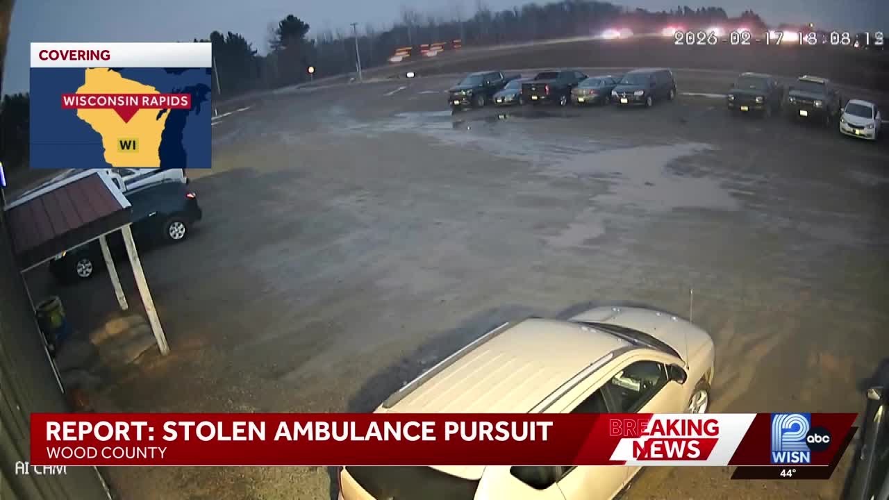Stolen ambulance chase in Wisconsin with patient inside