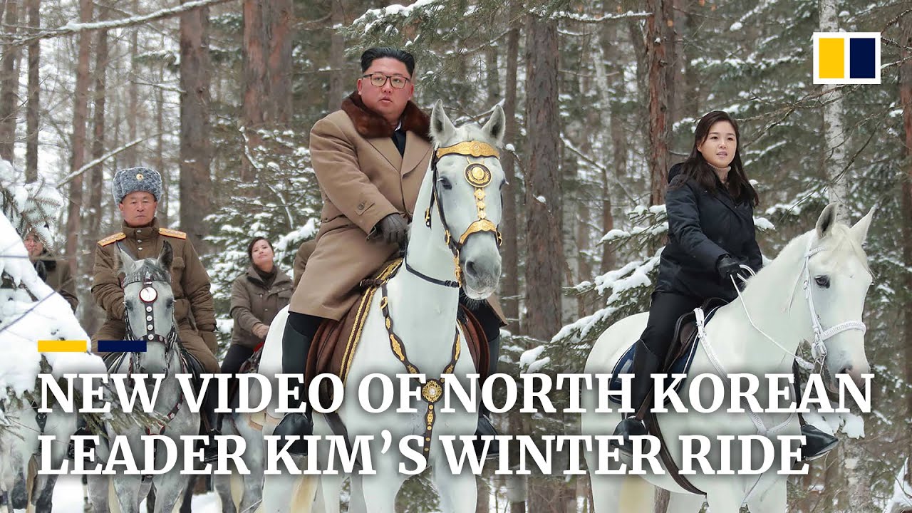 North Korean state TV airs video of leader Kim Jong-un on snowy horseback ride